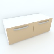 Armonia Comoda alba cu 2 sertare cu manere fronturi PAL Cappuccino Armonia Comoda alba cu 2 sertare cu manere fronturi PAL Cappuccino